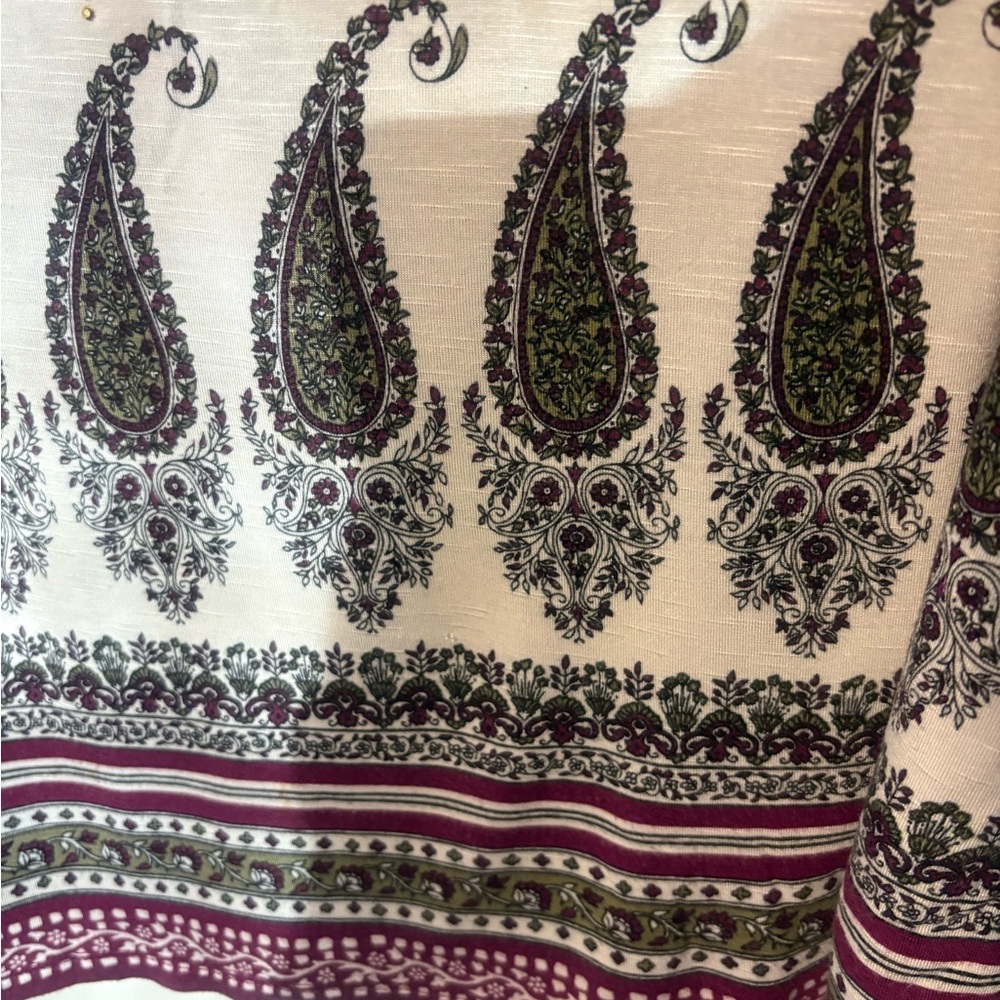 Westport Short Sleeve Top with Purple and White Paisley Design - Picture 4 of 7